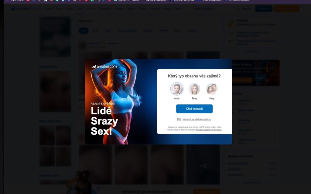 Amateri - vyber kdo se Vam libi pri vstupu na portal